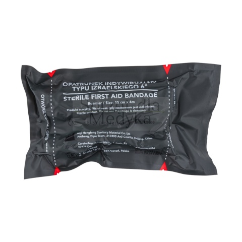 Opatrunek indywidualny typu izraelskiego z elementem dociskowym 6″ (15 cm)